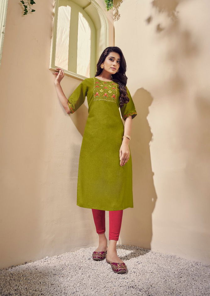 Riya Aarohi 2 New Designer Ethnic Wear Cotton Embroidery Kurti Collection